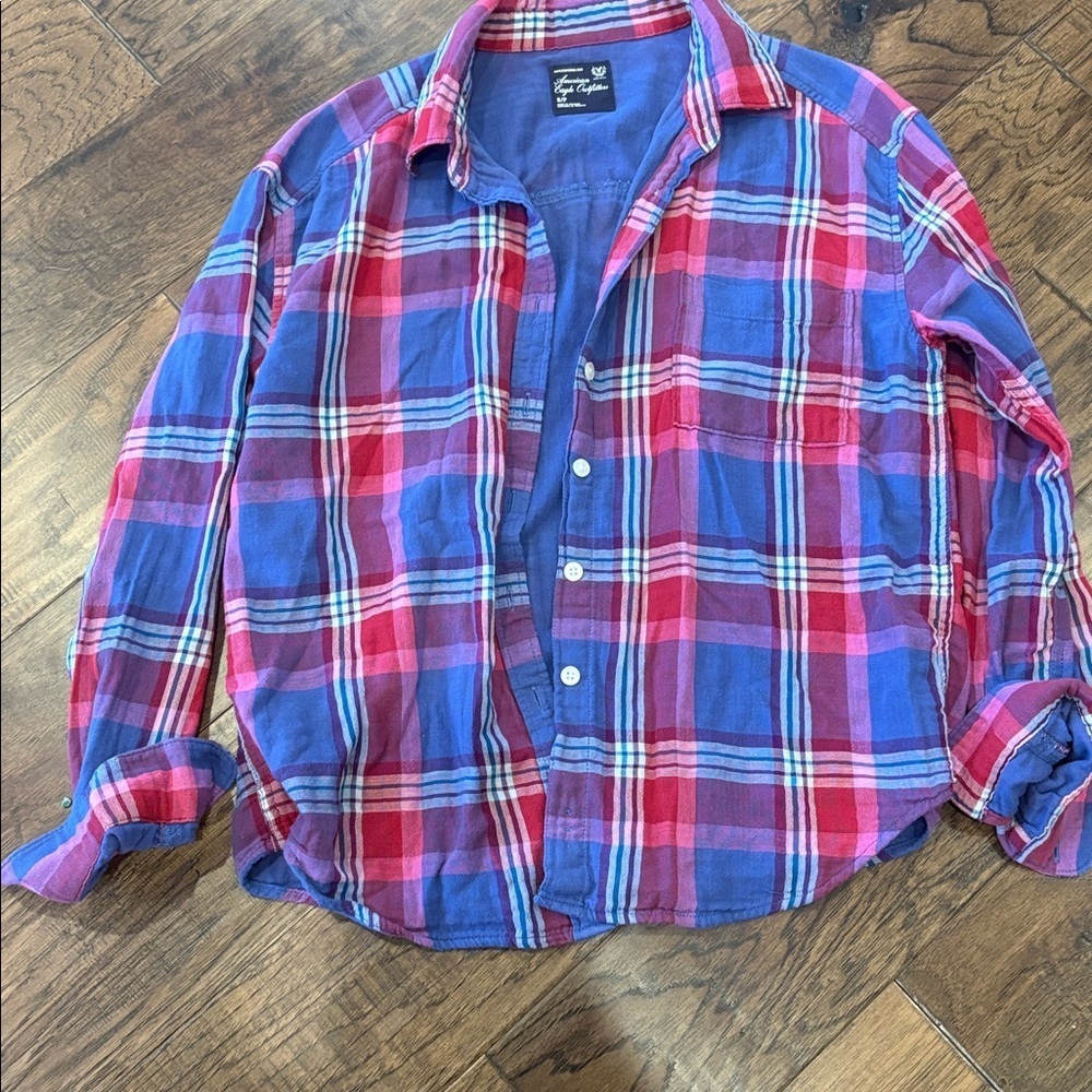 American Eagle Boyfriend Fit Cotton Flannel Shirt